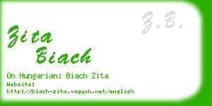 zita biach business card